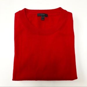 J. Crew Tippi Wool Sweater 3/4 Sleeve S Cherry Red